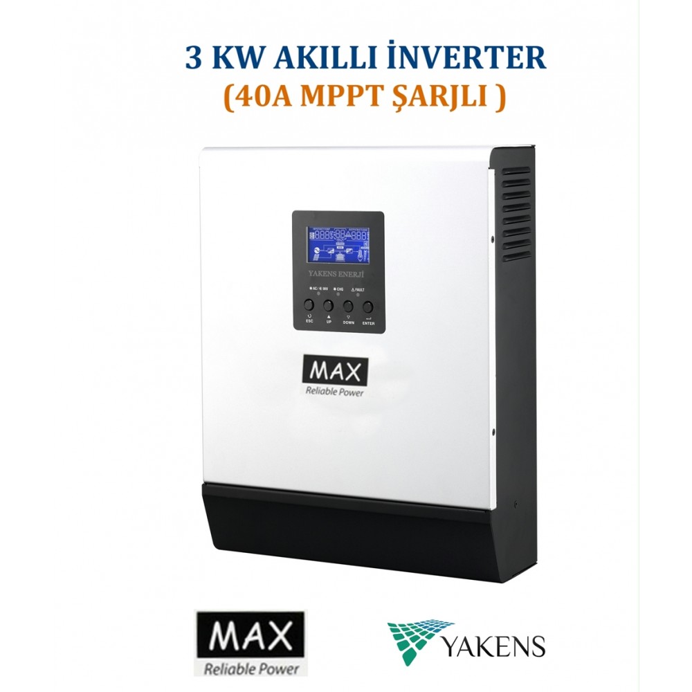 3000W Max Mppt Akıllı inverter (Mppt 40AH Şarjlı)